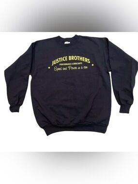 Black Crewneck Sweatshirt with Yellow Logo